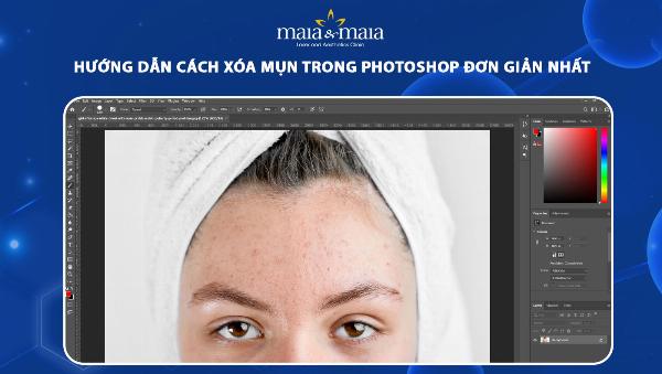 Sử dụng Healing Brush Tool để chỉnh sửa da người, loại bỏ khuyết điểm